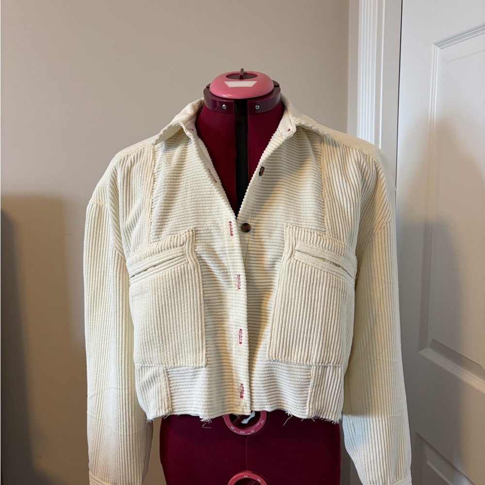 BDG Off-White Corduroy Utility Jacket